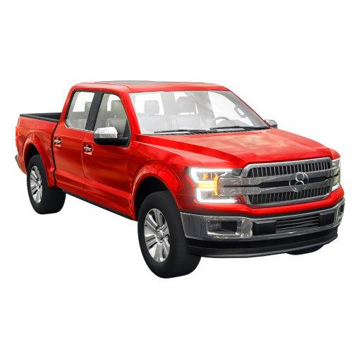 Red Electric Double-Cabin Pickup Truck